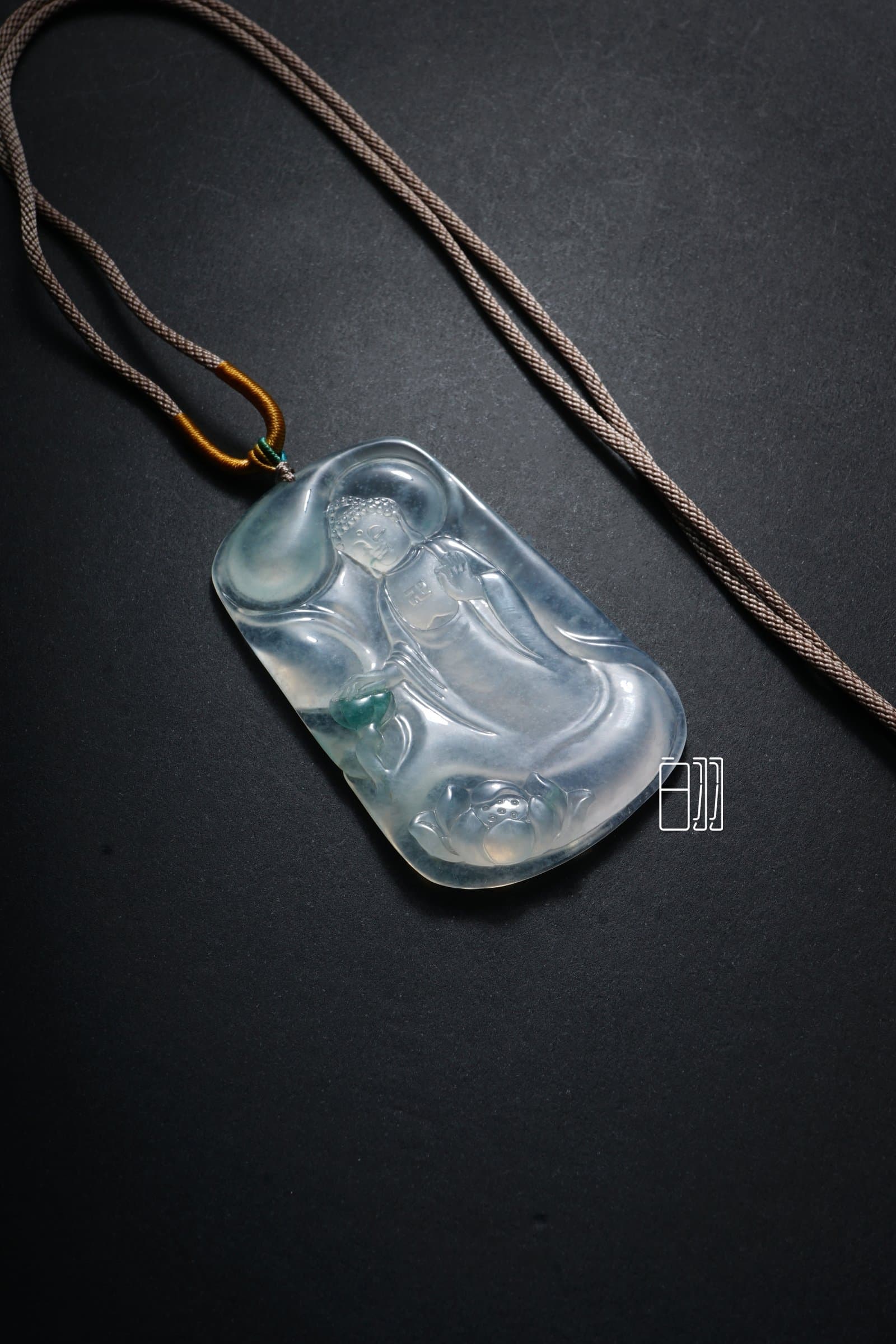 Icy Gelatinous Jadeite Pendant — Divine Charm in natural light