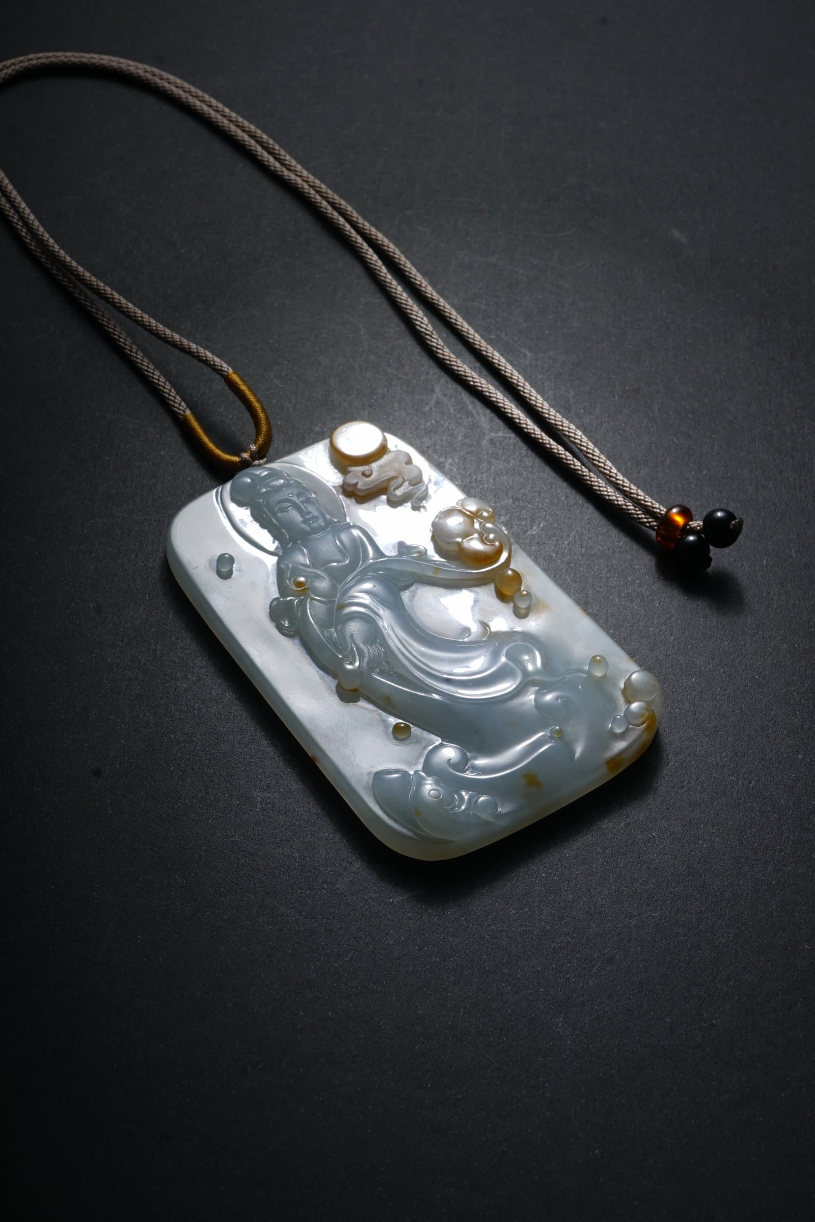 Icy Guanyin Jadeite Pendant — Zen Serenity in natural light
